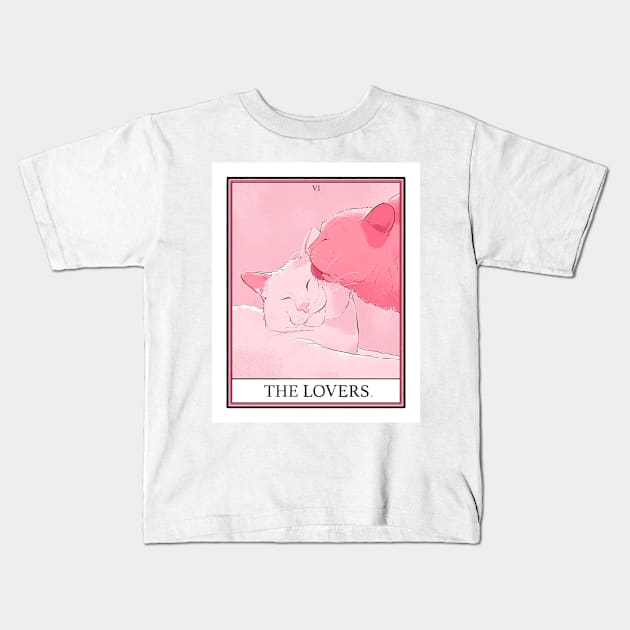 Lovers Cat Tarot Kids T-Shirt by B McCormick ART